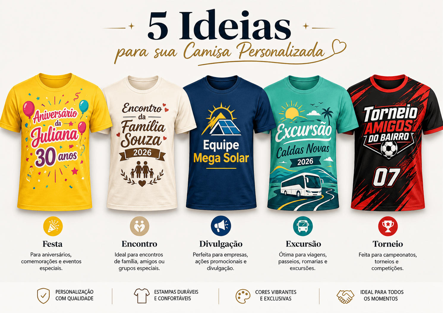 Cinco ideias para camisetas personalizadas